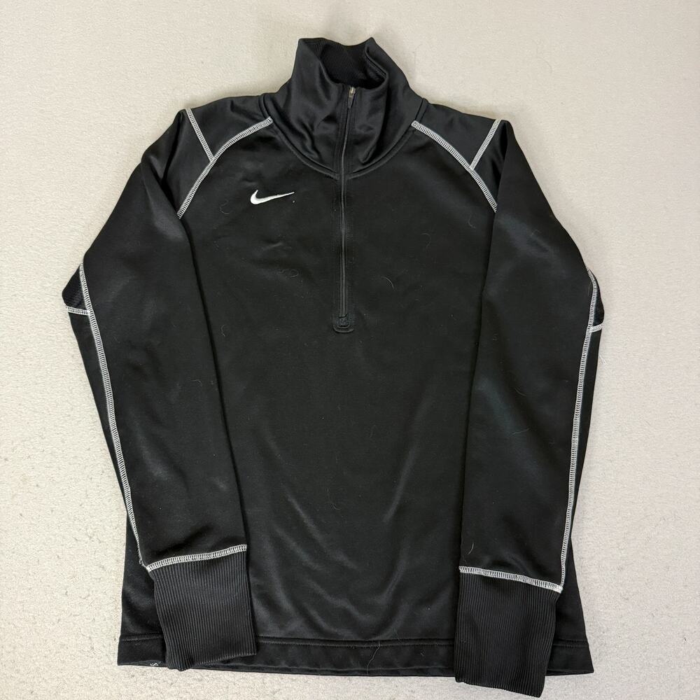 Nike Therma-FIT Youth M 8-10 Black 1/4 Zip Pullover Mock Neck Athletic Top